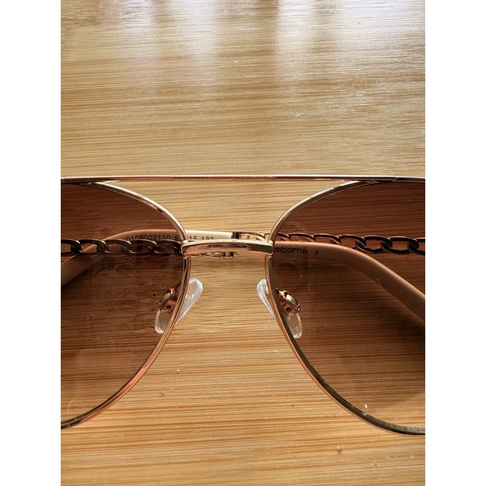 Liz Claiborne Rose Gold‎ Aviator Sunglasses Gradient Lens 0109002110 57-15-133